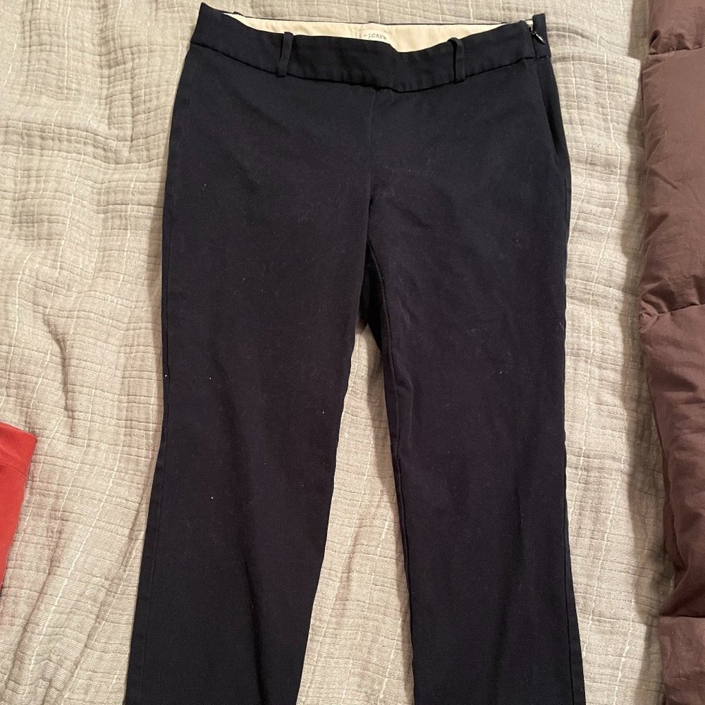 JCrew Navy Scallop Hem Cropped Ankle Pant